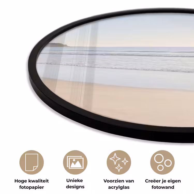 Zee - Zon - Zand Fotolijst rond zonder passe partout klein -closeup_NL