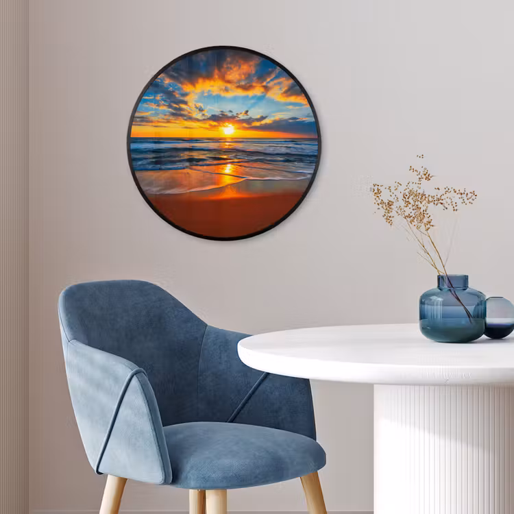Zee - Zonsondergang - Strand - Wolken - Oranje Fotolijst rond zonder passe partout klein -sfeer2