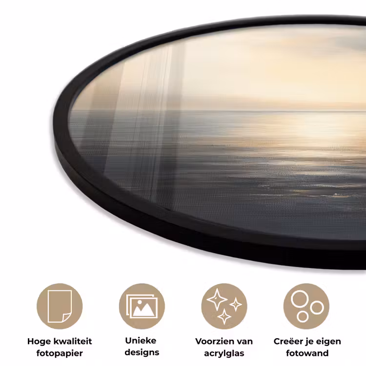 Zon - Horizon - Zee Fotolijst rond zonder passe partout klein -closeup_NL