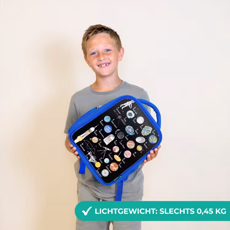 Alfabet in ruimte thema Kinderrugzak - Blauw middel -sfeer1_NL