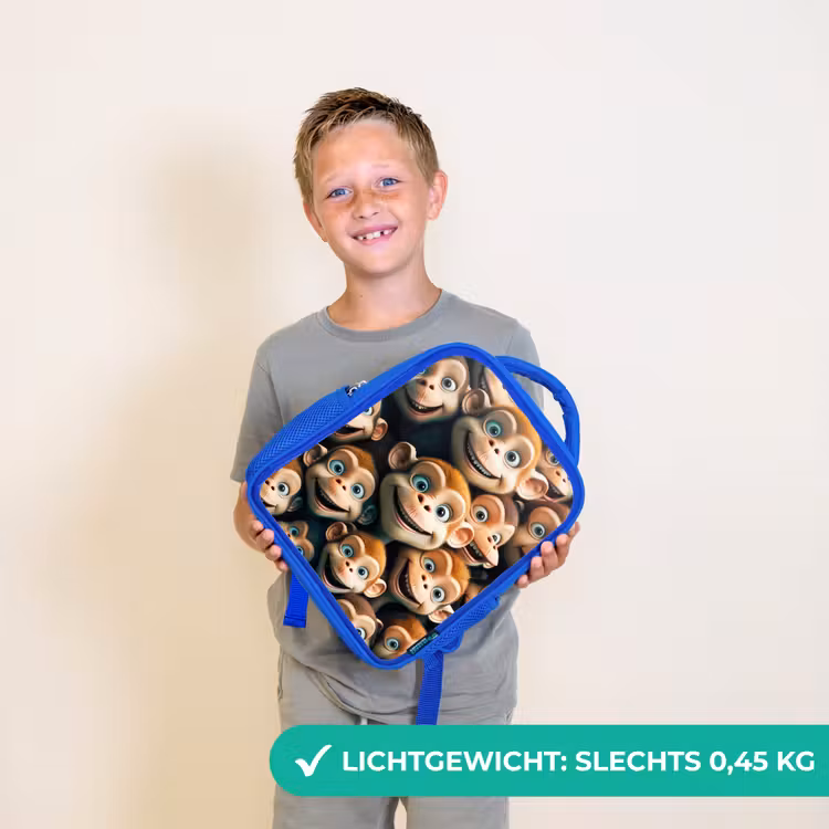 Apenstreken Kinderrugzak - Blauw middel -sfeer1_NL