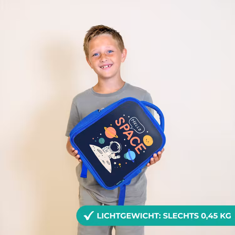 Astronaut - Ruimte - Planeten Kinderrugzak - Blauw middel -sfeer1_NL