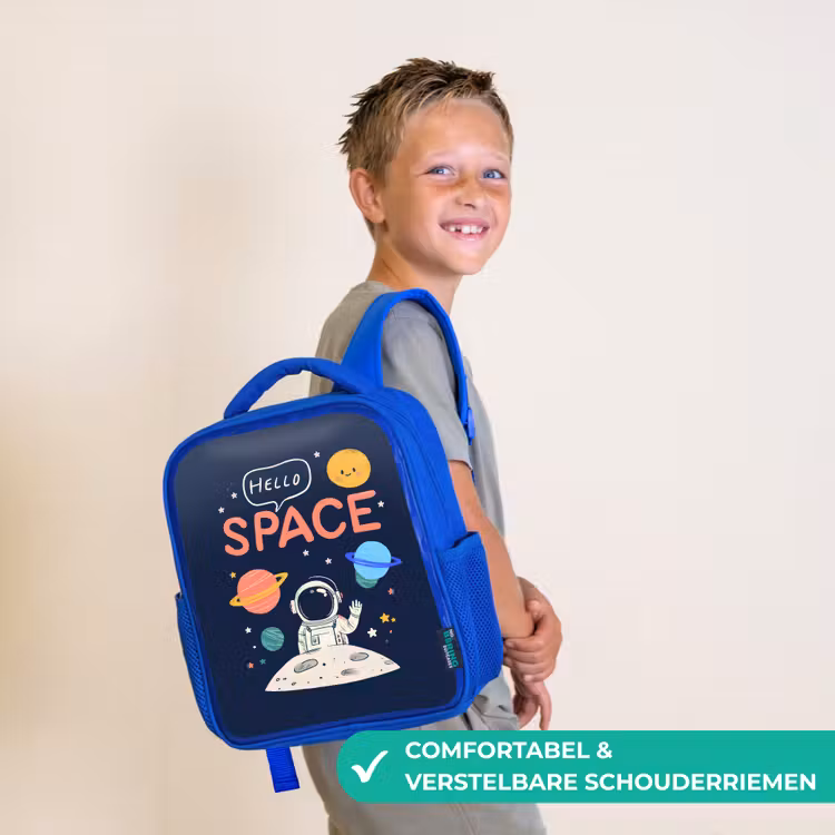 Astronaut - Ruimte - Planeten Kinderrugzak - Blauw middel -sfeer3_NL