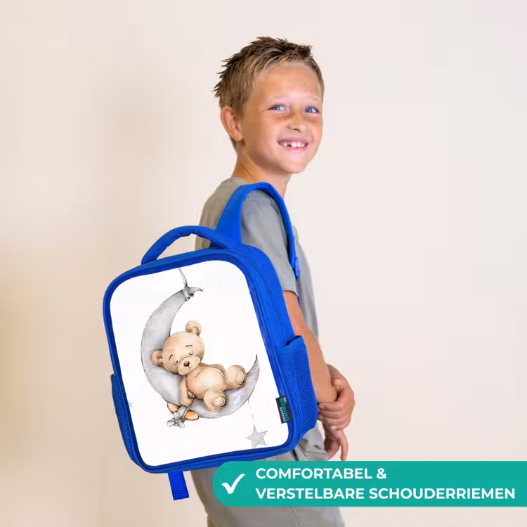 Beer - Maan - Sterren - Kinderen Kinderrugzak - Blauw middel -sfeer3_NL