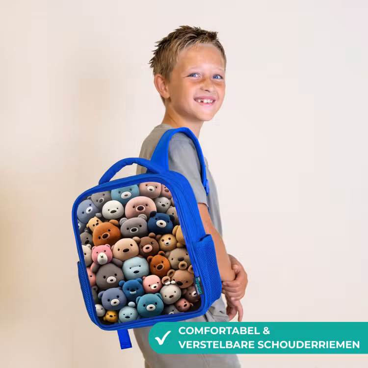 Berenfeestje Kinderrugzak - Blauw middel -sfeer3_NL
