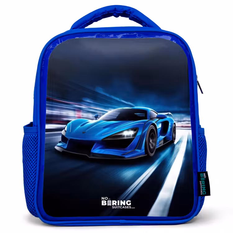 Blauwe blitz Kinderrugzak - Blauw middel -3d