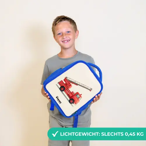 Brandweerwagen - Getekend - Rood Kinderrugzak - Blauw middel -sfeer1_NL