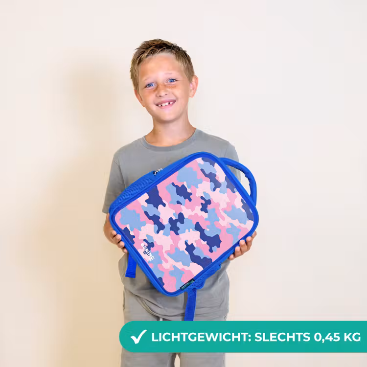 Camouflage - Roze - Blauw Kinderrugzak - Blauw middel -sfeer1_NL