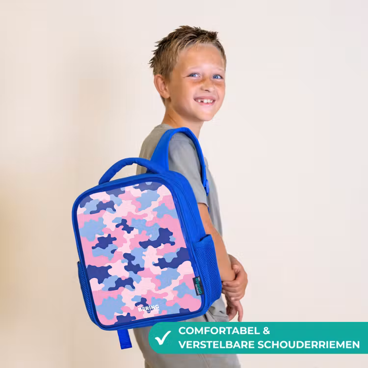 Camouflage - Roze - Blauw Kinderrugzak - Blauw middel -sfeer3_NL
