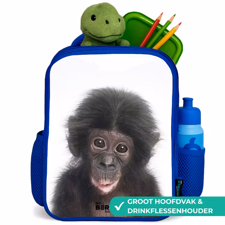 Charlie Chimp Kinderrugzak - Blauw middel -inhoud_NL