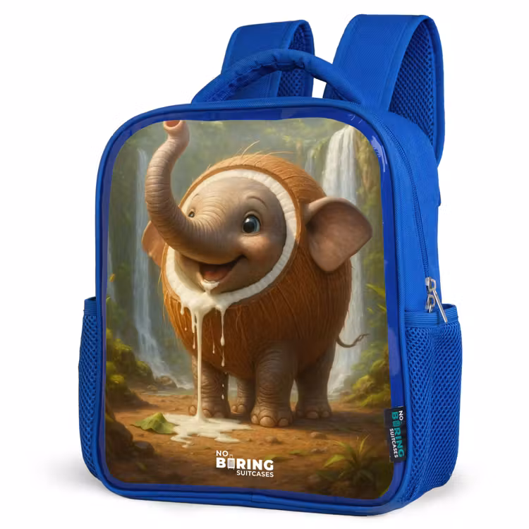 Coconote Elephante Kinderrugzak - Blauw middel -schuin