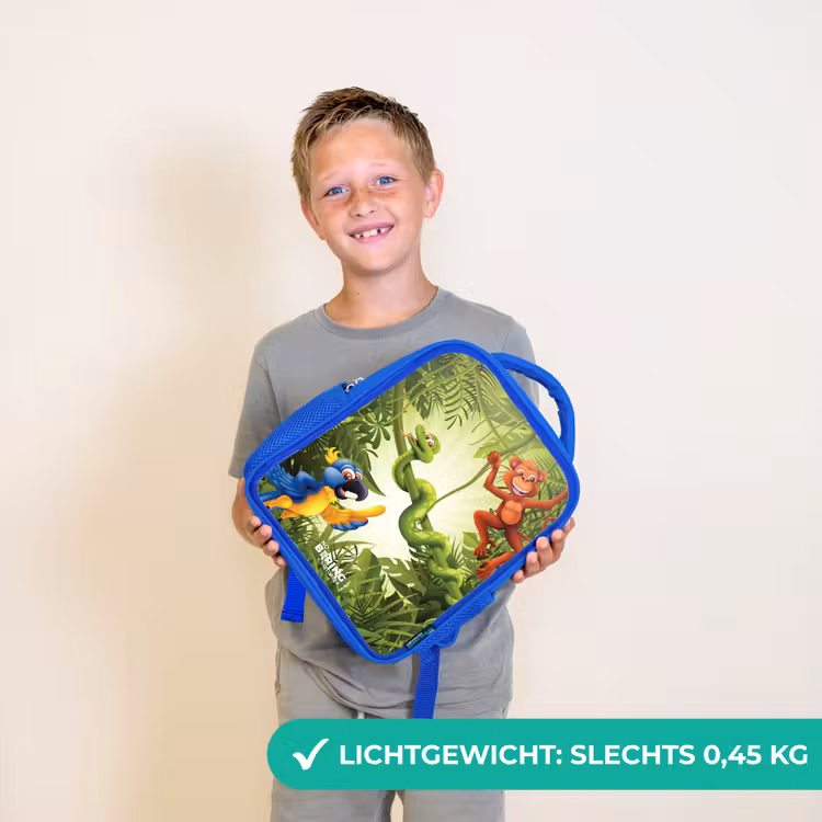 Dieren in de jungle Kinderrugzak - Blauw middel -sfeer1_NL