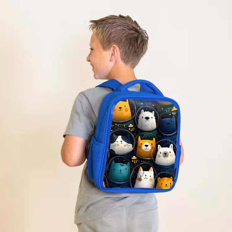 Dieren - Ruimtepakken - Sterren Kinderrugzak - Blauw middel -sfeer2