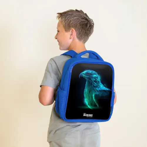 Digitale adelaar in profiel Kinderrugzak - Blauw middel -sfeer2