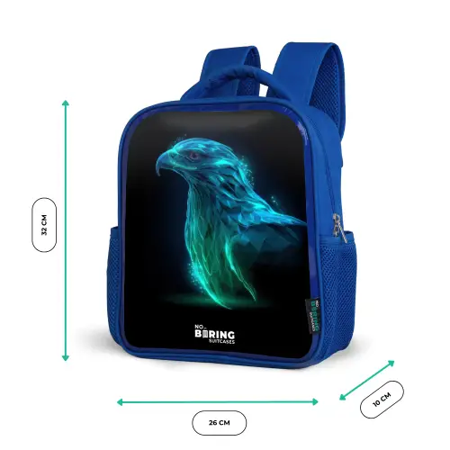 Digitale adelaar in profiel Kinderrugzak - Blauw middel -productfoto_formaten