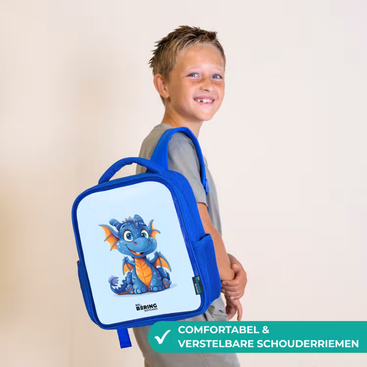 Dinky draakje Kinderrugzak - Blauw middel -sfeer3_NL