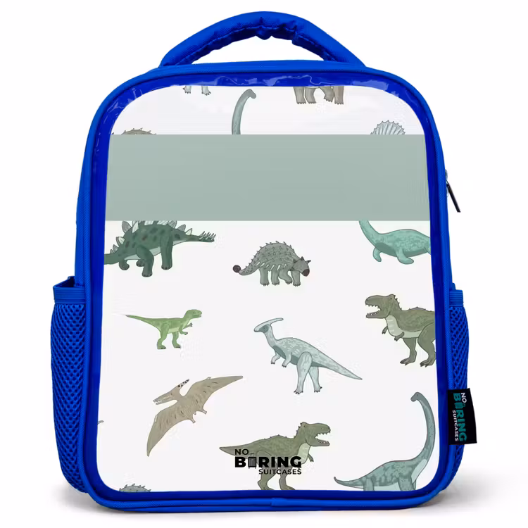 Dino Dynastie Kinderrugzak - Blauw middel -3d