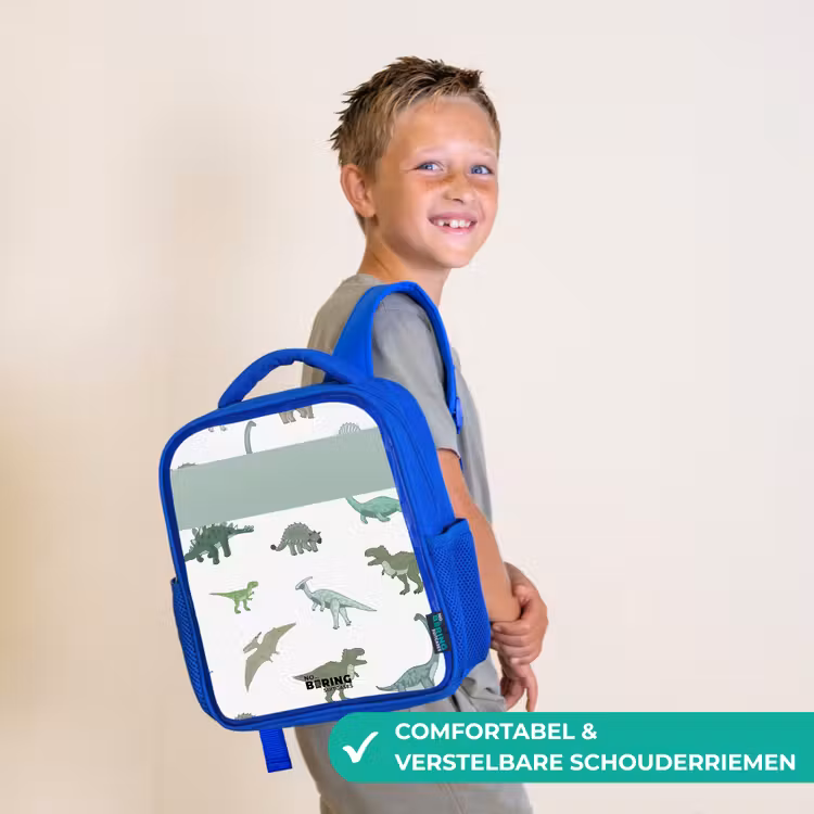 Dino Dynastie Kinderrugzak - Blauw middel -sfeer3_NL