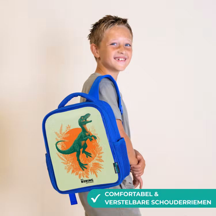 Dino - Natuur - Groen Kinderrugzak - Blauw middel -sfeer3_NL