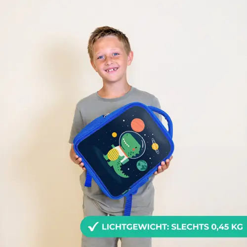 Dino - Ruimtepak - Planeten Kinderrugzak - Blauw middel -sfeer1_NL