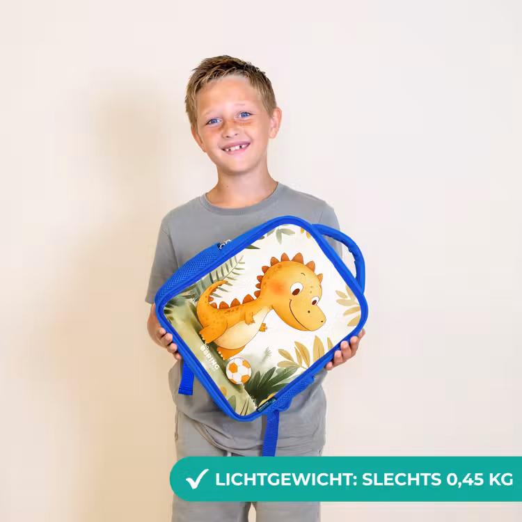 Dino - Voetbal - Oranje Kinderrugzak - Blauw middel -sfeer1_NL