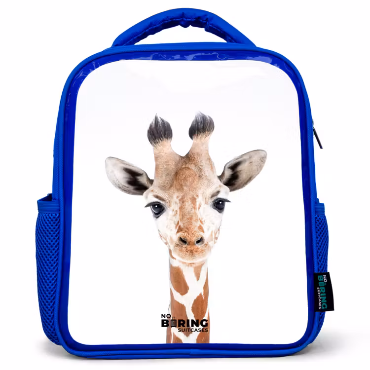 Gerrie Giraffe Kinderrugzak - Blauw middel -3d