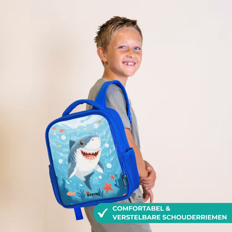 Haai - Water - Zee Kinderrugzak - Blauw middel -sfeer3_NL