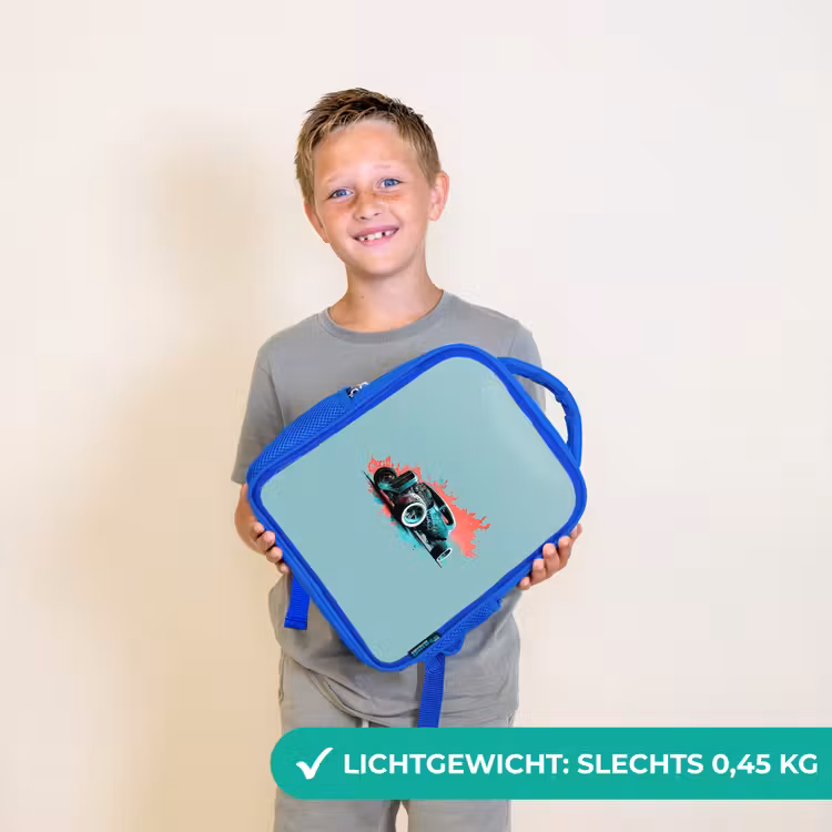 Hotrod turquoise Kinderrugzak - Blauw middel -sfeer1_NL