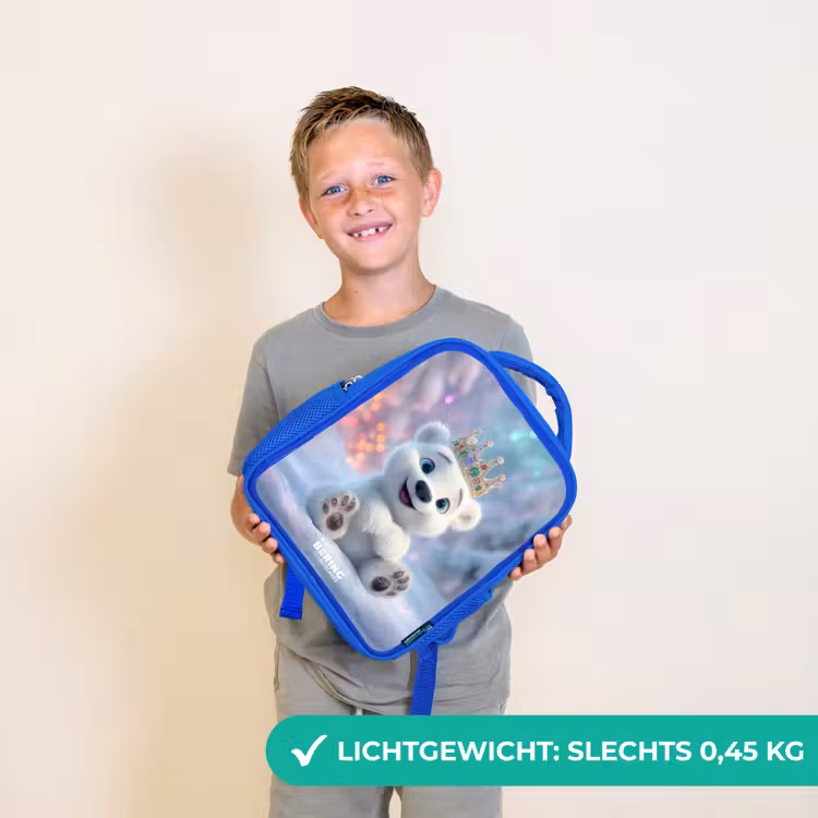 IJsbeer - Kroon - Winter Kinderrugzak - Blauw middel -sfeer1_NL