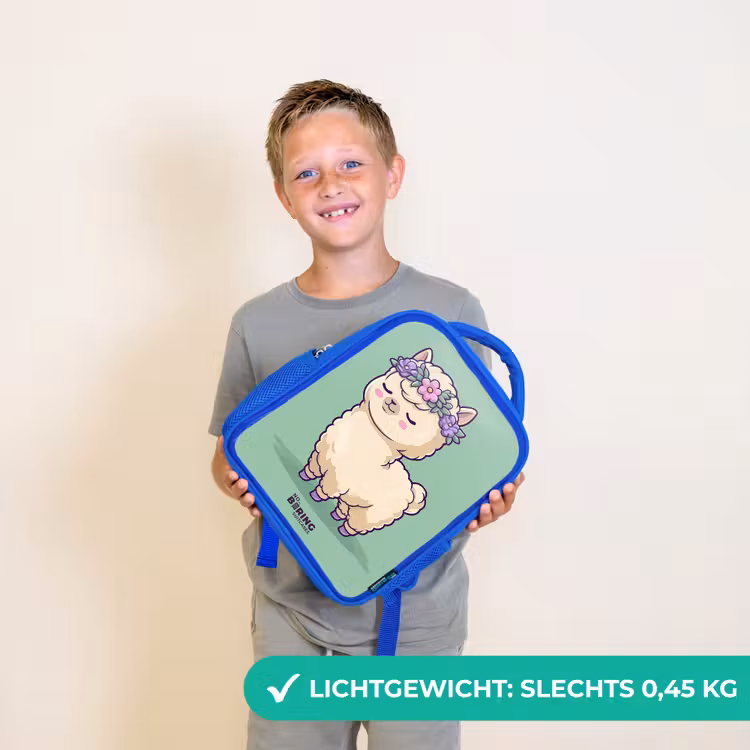 Kawai - Alpaca - Groen Kinderrugzak - Blauw middel -sfeer1_NL