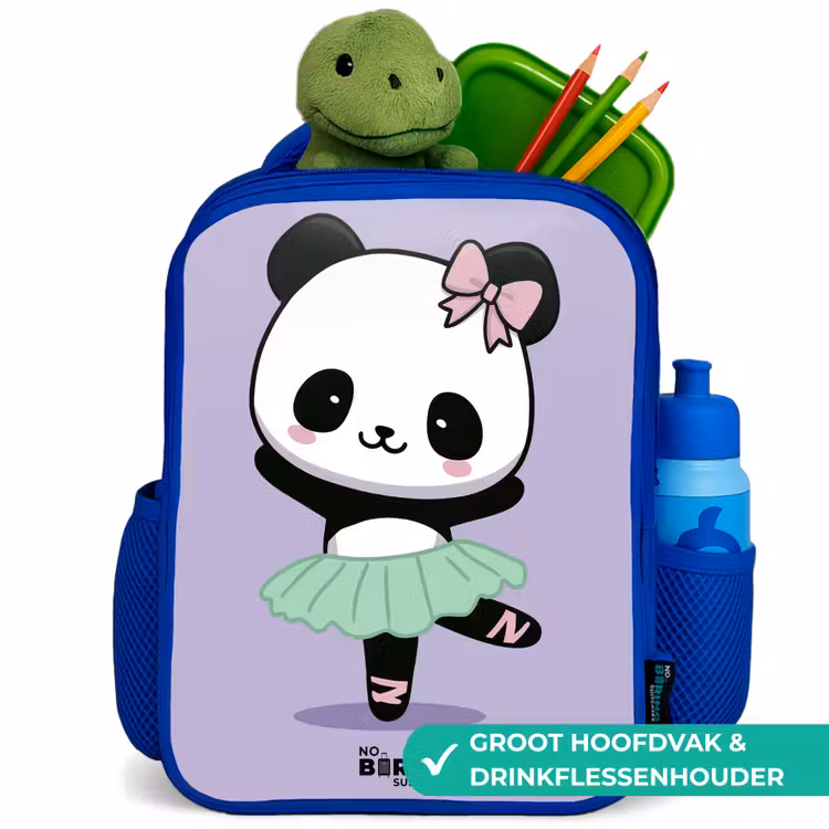 Kawai - Ballet - Panda Kinderrugzak - Blauw middel -inhoud_NL