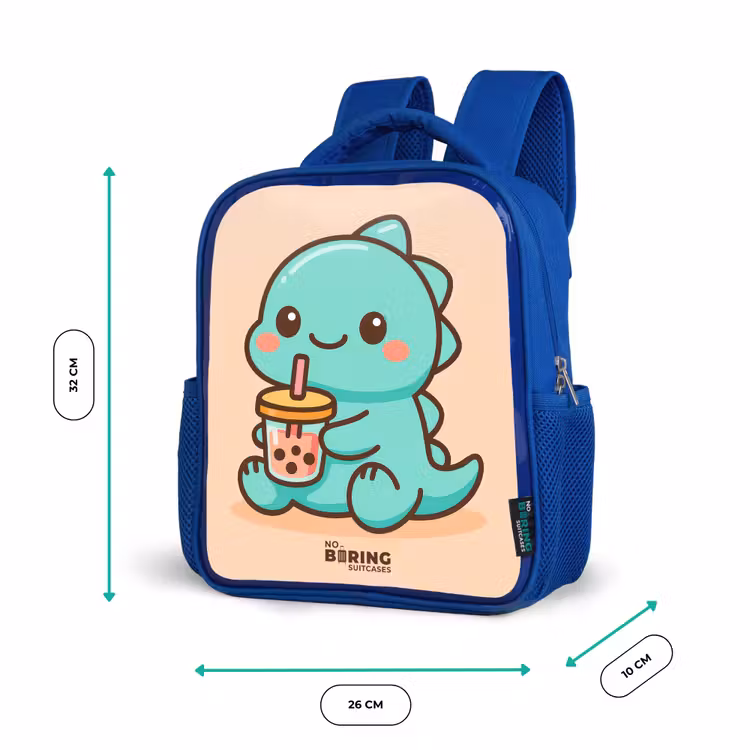 Kawai - Dino - Bubbletea Kinderrugzak - Blauw middel -productfoto_formaten
