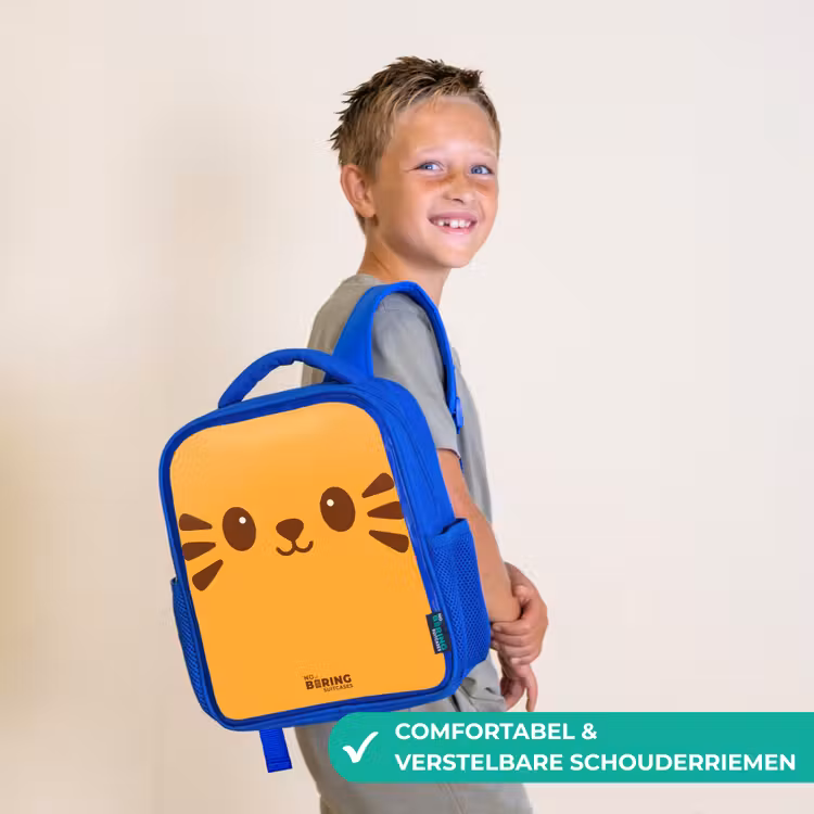 Kawai - Tijger - Oranje Kinderrugzak - Blauw middel -sfeer3_NL