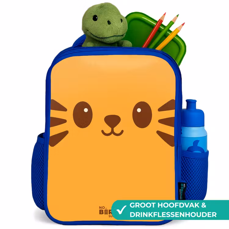 Kawai - Tijger - Oranje Kinderrugzak - Blauw middel -inhoud_NL