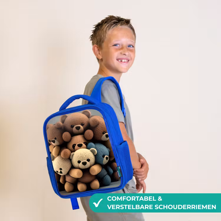 Knuffelberen Kinderrugzak - Blauw middel -sfeer3_NL