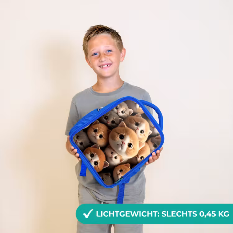Knuffelkatjes Kinderrugzak - Blauw middel -sfeer1_NL