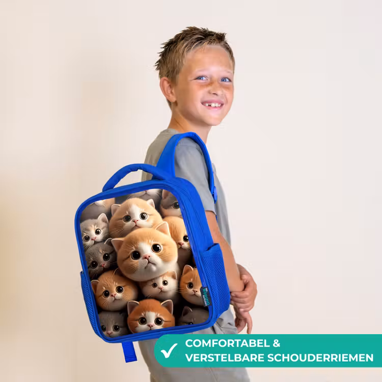 Knuffelkatjes Kinderrugzak - Blauw middel -sfeer3_NL