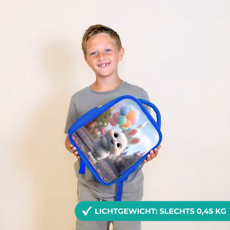 Konijn - Ballonnen Kinderrugzak - Blauw middel -sfeer1_NL