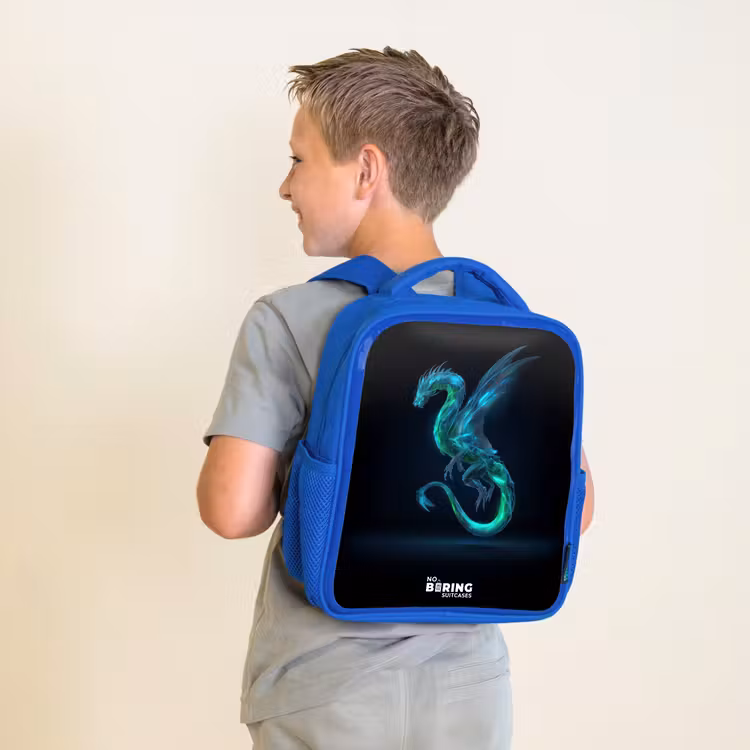 Legendarische cyberdraak Kinderrugzak - Blauw middel -sfeer2