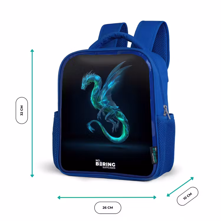 Legendarische cyberdraak Kinderrugzak - Blauw middel -productfoto_formaten