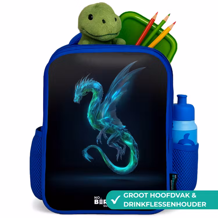 Legendarische cyberdraak Kinderrugzak - Blauw middel -inhoud_NL