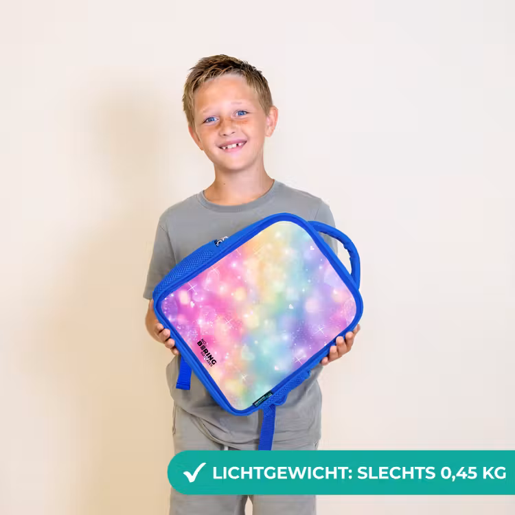 Licht - Regenboog - Hartjes Kinderrugzak - Blauw middel -sfeer1_NL