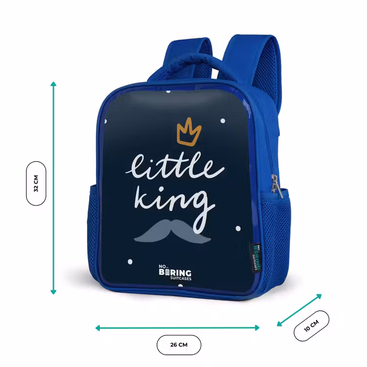 Little king met stippen Kinderrugzak - Blauw middel -productfoto_formaten