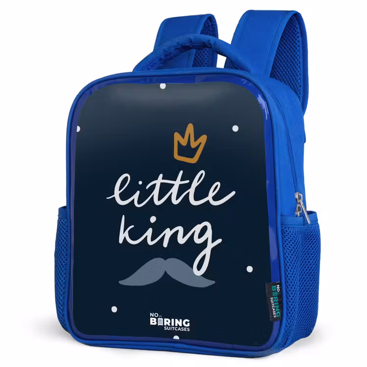 Little king met stippen Kinderrugzak - Blauw middel -schuin