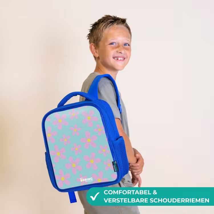 Madeliefjesmania mint Kinderrugzak - Blauw middel -sfeer3_NL