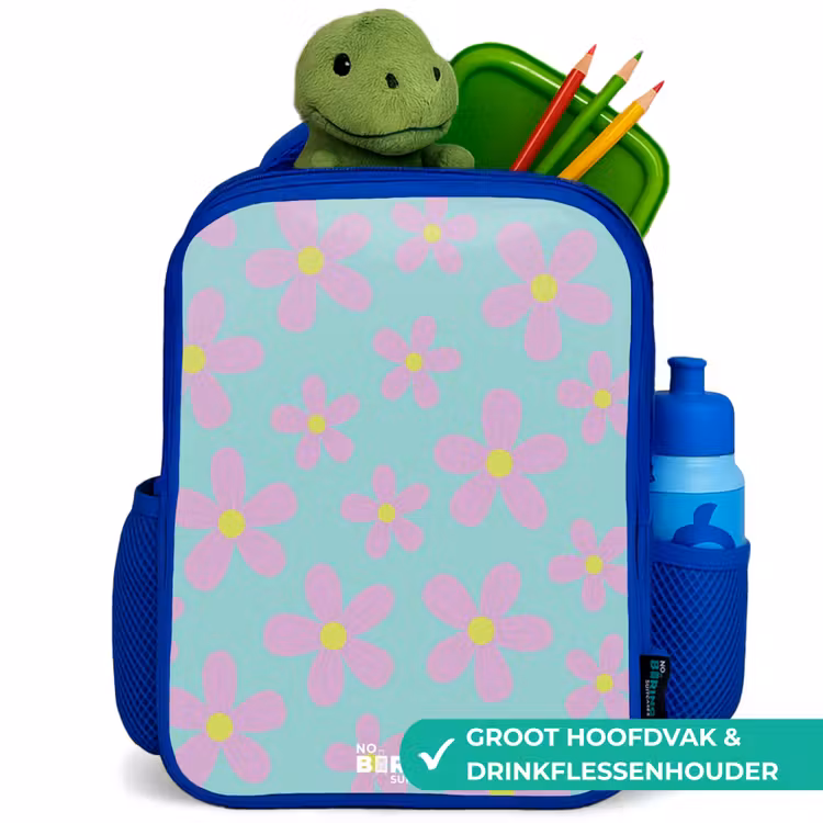 Madeliefjesmania mint Kinderrugzak - Blauw middel -inhoud_NL