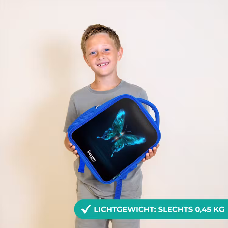 Magische digitale vlinder Kinderrugzak - Blauw middel -sfeer1_NL