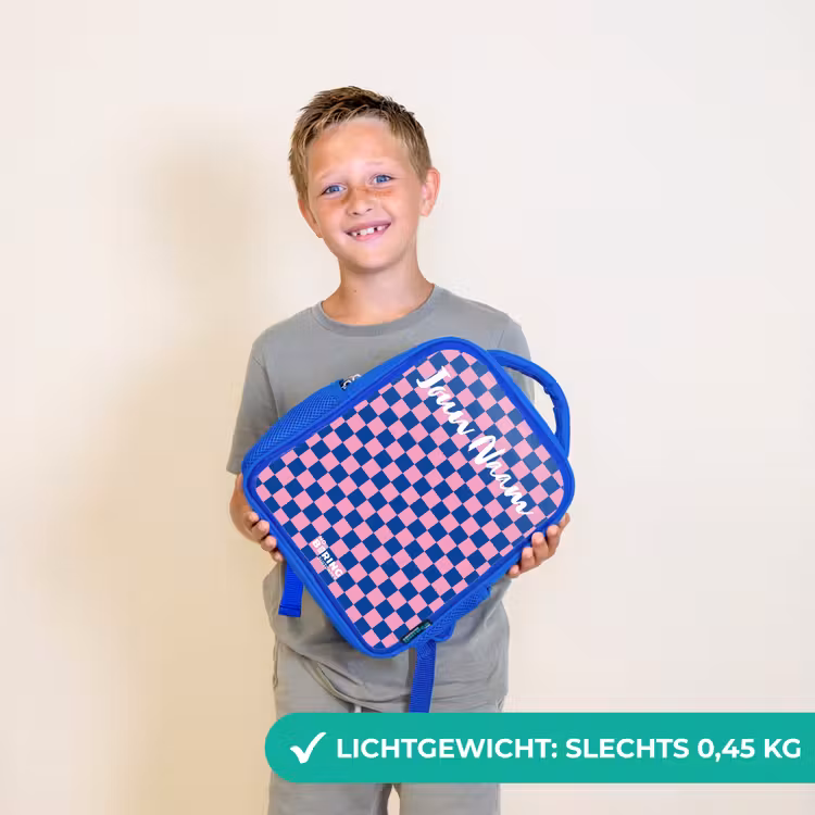 Blokjes - Blauw - Roze Kinderrugzak - Blauw middel -sfeer1_NL