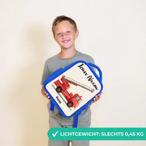 Brandweerwagen - Getekend - Rood Kinderrugzak - Blauw middel -sfeer1_NL