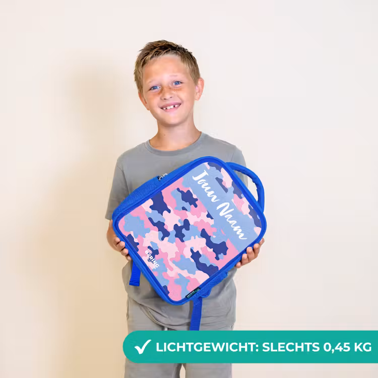 Camouflage - Roze - Blauw Kinderrugzak - Blauw middel -sfeer1_NL